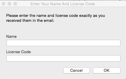 License Screen
